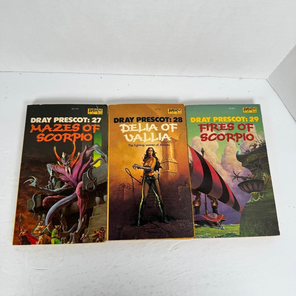 Dray Prescot 27 28 29 Alan Burt Akers 1982 1st Print Sci-Fi‎ DAW Books Set
